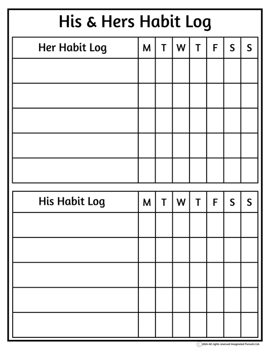 His and Hers Weekly Habit Tracker PDF Download