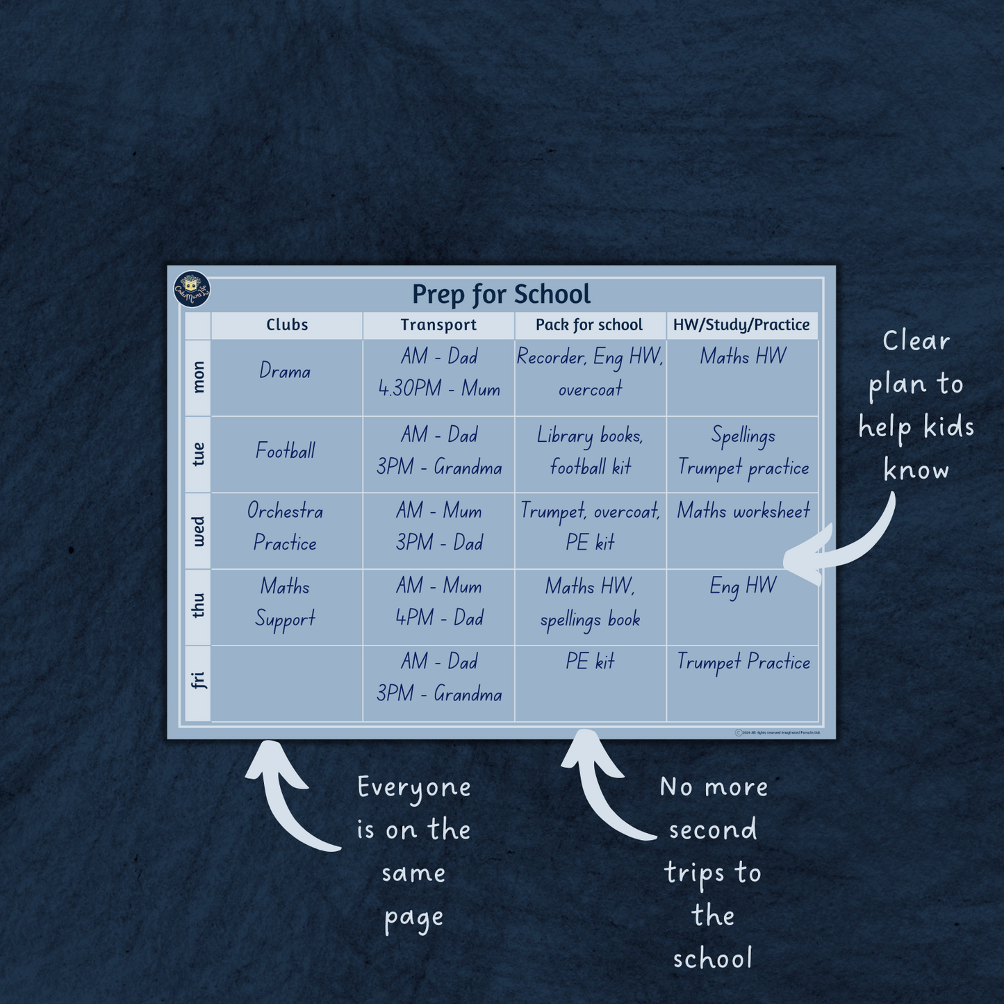 Prep for School Planner